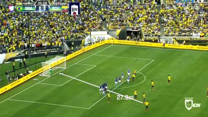 Enner Valencia Free kick ~ Brazil vs Ecuador