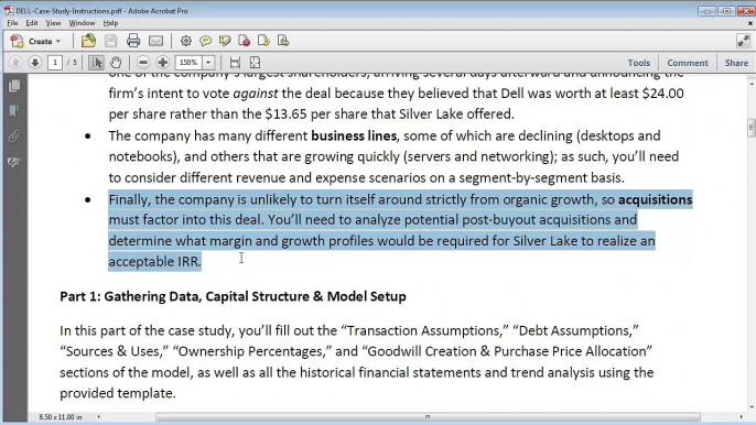 LBO Model Tutorial - Full DELL Case Study with Templates (Part 1)