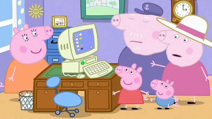 Peppa Pig. Grandpa Pig's Computer. Mummy Pig and Daddy Pig and George Pig