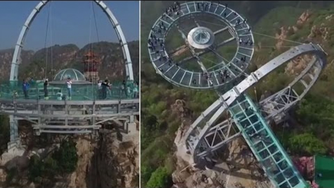 World's biggest glass-bottom platform opens in China