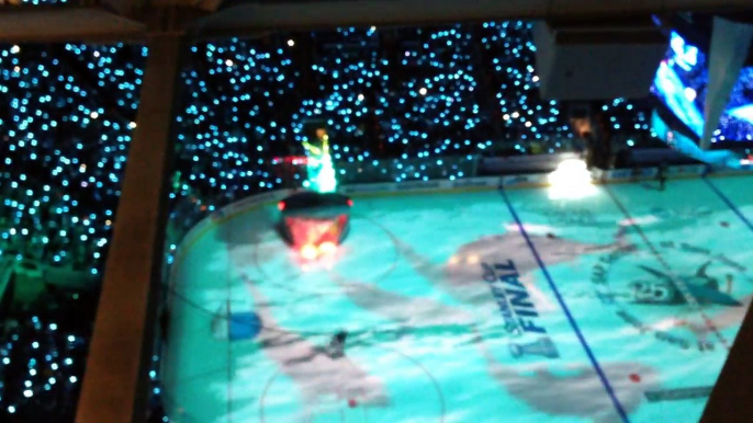 San Jose Players Skate Through Sea of Sharks for Stanley Cup Warmup