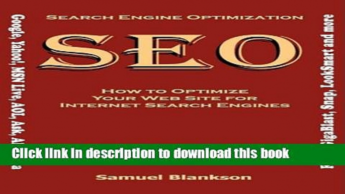 [New] EBook Search Engine Optimization (SEO) How to Optimize Your Website for Internet Search