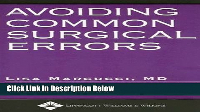 Books Avoiding Common Surgical Errors Free Online