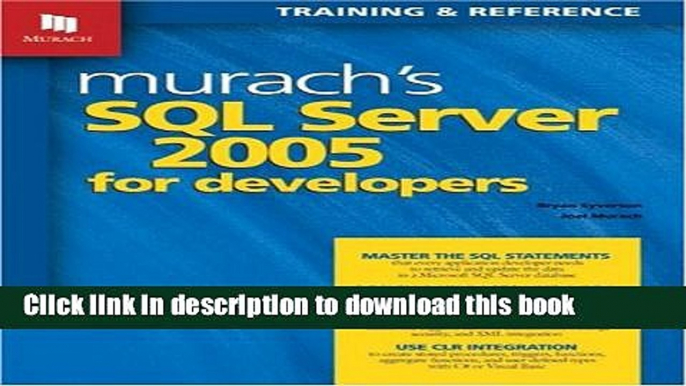 [New] PDF Murach s SQL Server 2005 for Developers Free Books