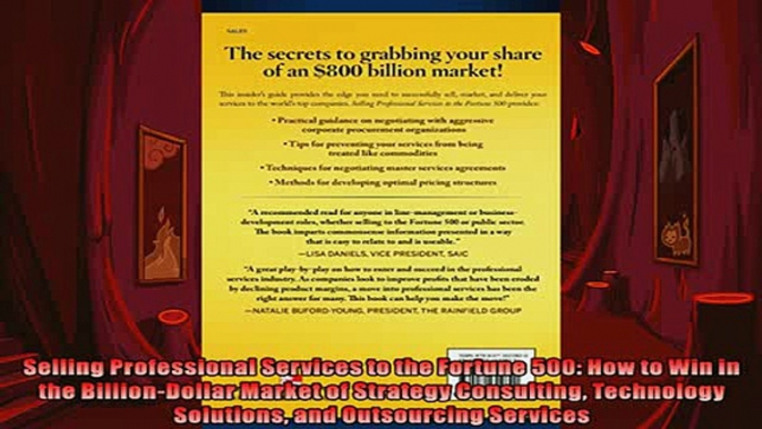 FREE PDF  Selling Professional Services to the Fortune 500 How to Win in the BillionDollar Market  BOOK ONLINE