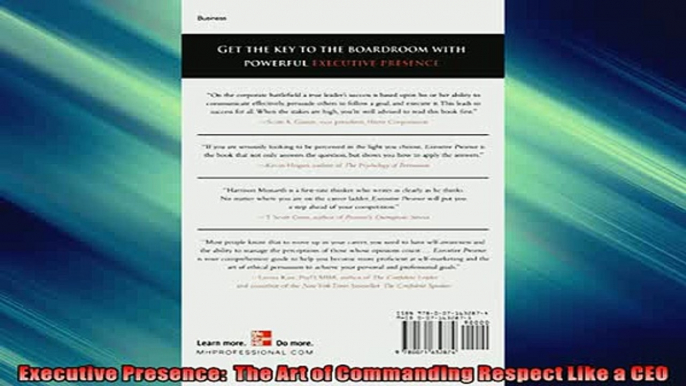 READ book  Executive Presence  The Art of Commanding Respect Like a CEO  DOWNLOAD ONLINE