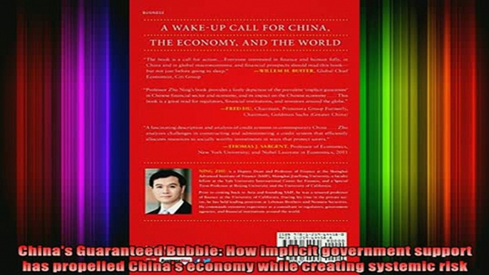 READ book  Chinas Guaranteed Bubble How implicit government support has propelled Chinas economy Full EBook