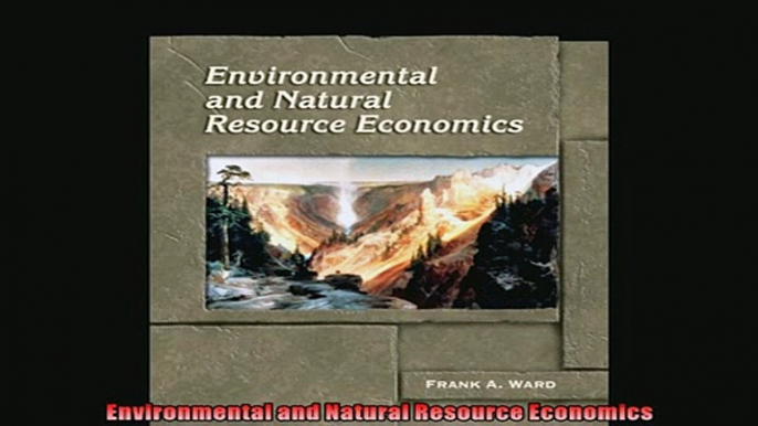 For you  Environmental and Natural Resource Economics