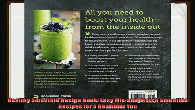 read now  Healthy Smoothie Recipe Book Easy MixandMatch Smoothie Recipes for a Healthier You