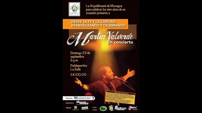 Martín Valverde invita a su Concierto en Nicaragua 29 Septiembre 2013