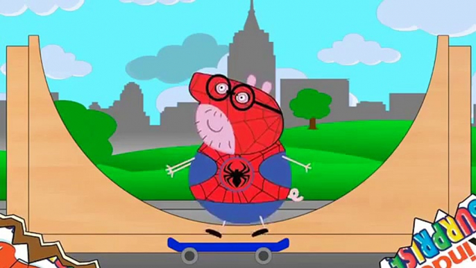 Peppa Pig, Spider Pig   Skateboarding Pigs   Kinder Surprise Eggs #Animation Kids & Toddlers