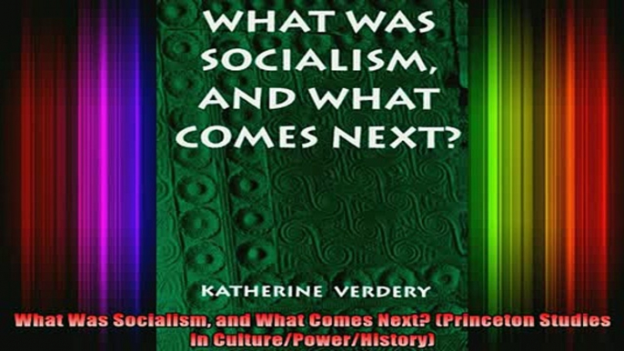 READ book  What Was Socialism and What Comes Next Princeton Studies in CulturePowerHistory Full EBook