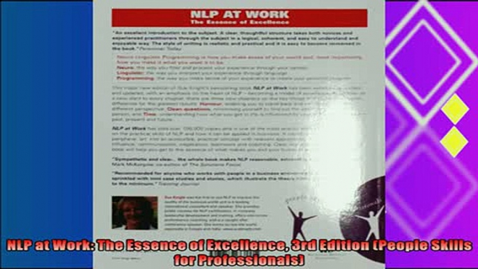 different   NLP at Work The Essence of Excellence 3rd Edition People Skills for Professionals