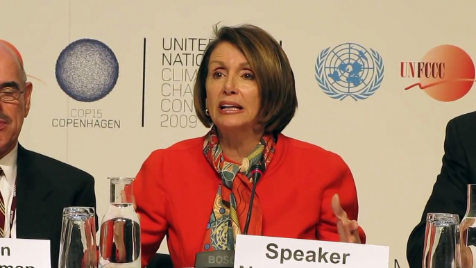 COP 15 - Nancy Pelosi in Copenhagen, "We Come Here About One Word - It's About Jobs"