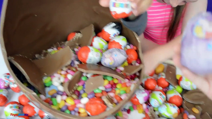 BASHING 3 Giant Chocolate Kinder Surprise Eggs   Monster High   Peppa Pig   MLP Toy Opening   YouTub