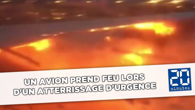 Un avion prend feu lors d'un atterrissage d'urgence