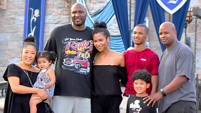 Lamar Odom Enjoys a Day With His Family at Disneyland