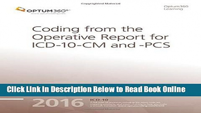 Download Coding from the Operative Report for ICD-10-CM and PCS - 2016  Ebook Online