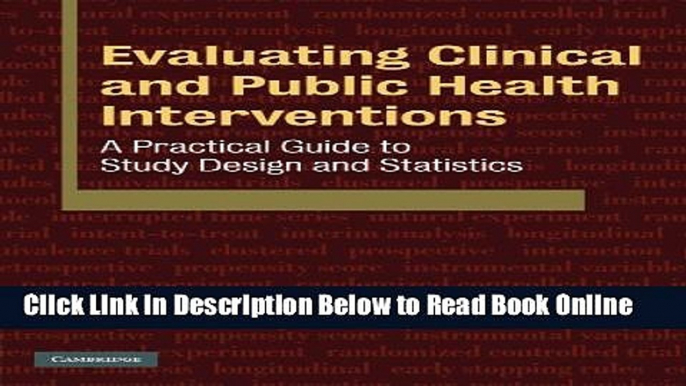 Read Evaluating Clinical and Public Health Interventions: A Practical Guide to Study Design and