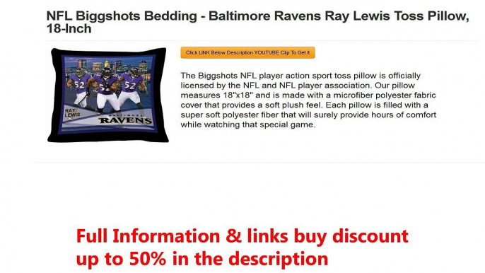 NFL Biggshots Bedding - Baltimore Ravens Ray Lewis Toss Pillow, 18-Inch