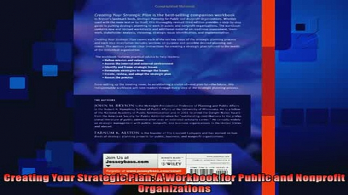 there is  Creating Your Strategic Plan A Workbook for Public and Nonprofit Organizations