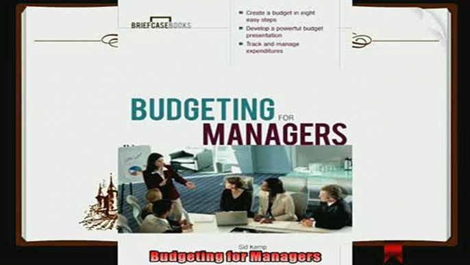 different   Budgeting for Managers