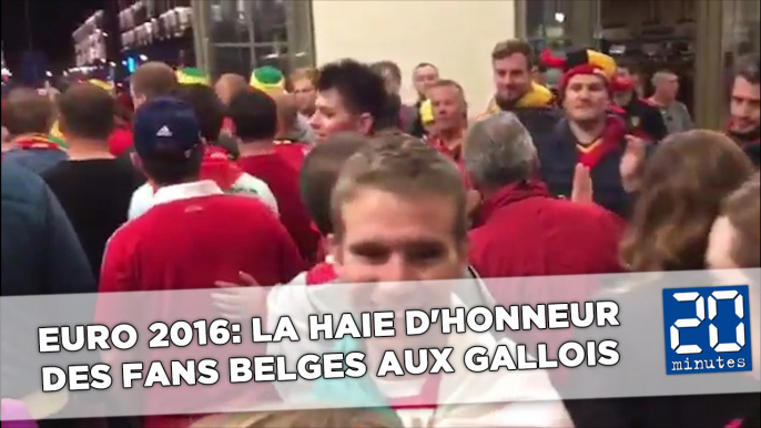 Euro 2016: La haie d'honneur des fans belges aux Gallois