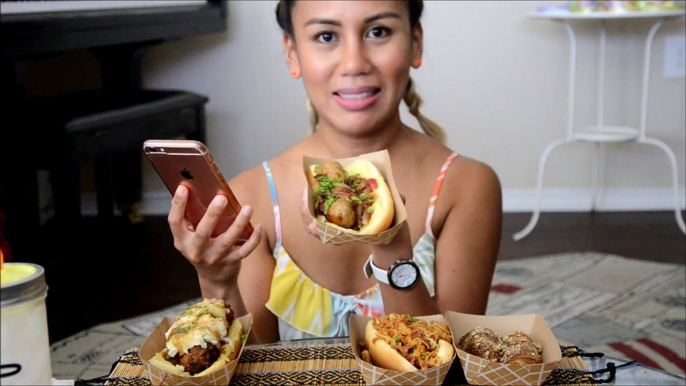 "Just Encased" Sausages & Filipino Banana Eggroll (Turon) // MUKBANG / EATING SHOW