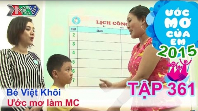 Miko Lan Trinh đồng hành ước mơ làm MC - bé Trần Việt Khôi | ƯỚC MƠ CỦA EM | Tập 361 | 151008