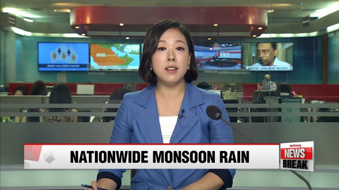 Strong wind, heavy rain hits Korea as monsoon front approaches