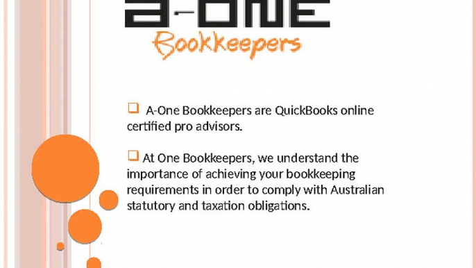 Online Accounting and Bookkeeping Services at A-one Bookkeepers