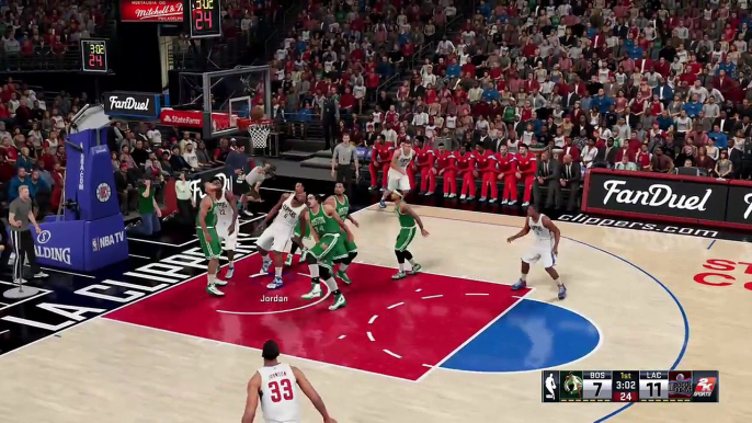Deandre Jordan basket hanging NBA 2K16