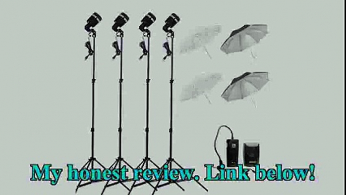 4 * SY8000 Photo Studio Strobe Light AC Slave Flash Bulb E27 with Umbrella Kit