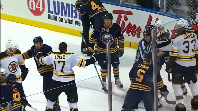 Boston Bruins VS Buffalo Sabres-Line Brawl-4-15-10 NESN FEED