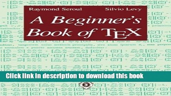 Read A Beginner s Book of TEX Ebook Free