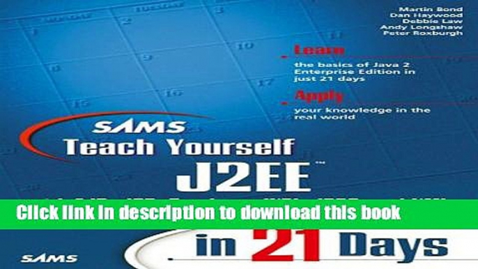 Read Sams Teach Yourself J2EE in 21 Days  Ebook Free