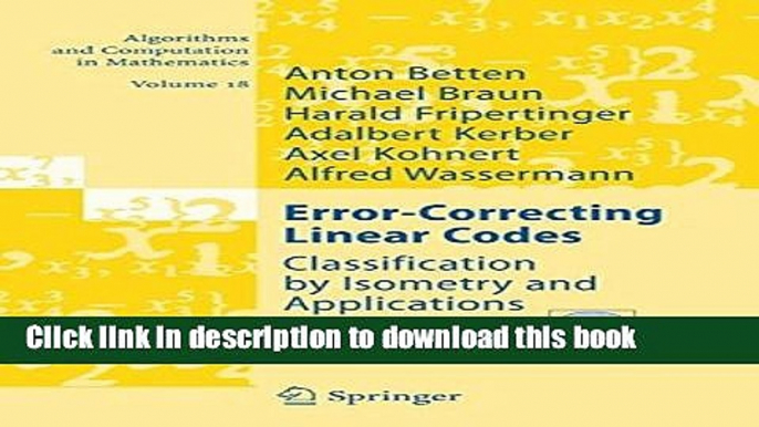 Read Error-Correcting Linear Codes: Classification by Isometry and Applications (Algorithms and