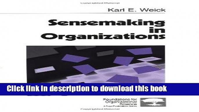 Read Sensemaking in Organizations  Ebook Free