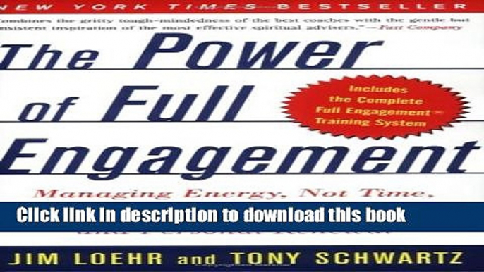 PDF The Power of Full Engagement: Managing Energy, Not Time, Is the Key to High Performance and