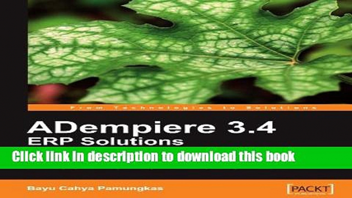 Read ADempiere 3.4 ERP Solutions Ebook Free