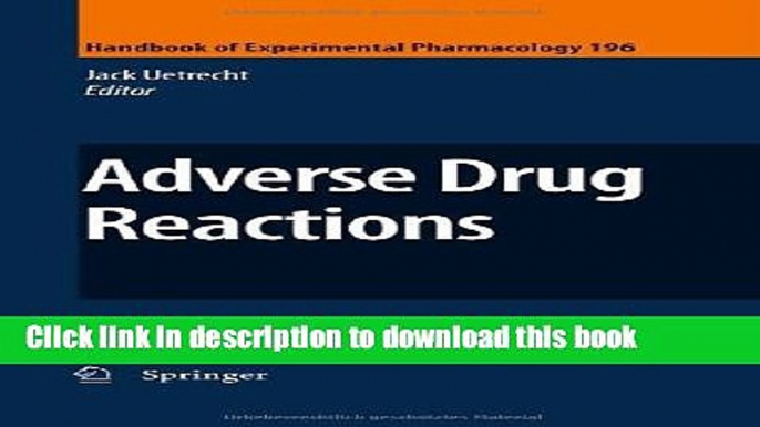 Download Adverse Drug Reactions Free Books