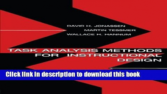 Read Task Analysis Methods for Instructional Design Ebook Free