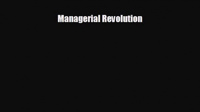 Popular book Managerial Revolution