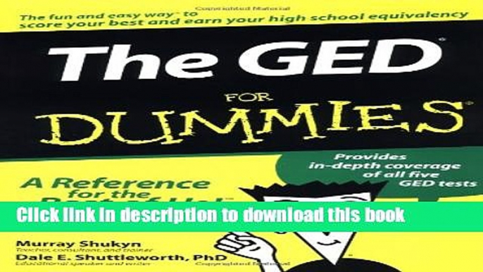 Download The GED For Dummies (For Dummies (Lifestyles Paperback)) Ebook PDF