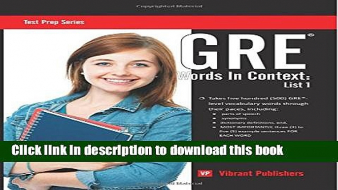 Read GRE Words In Context: List 1 E-Book Free