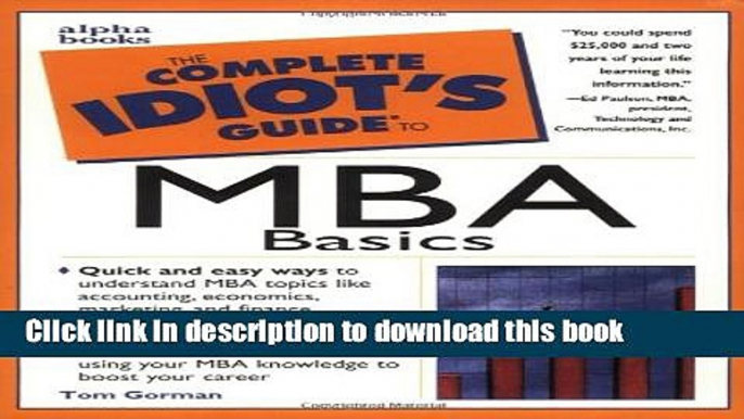 Read The Complete Idiot s Guide to MBA Basics E-Book Free