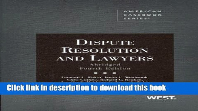 Read Dispute Resolution and Lawyer Ebook Free