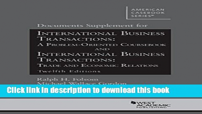 Download Doc Supp for IBT: A Problem Oriented Coursebook and IBT: Trade and Economic Relations PDF