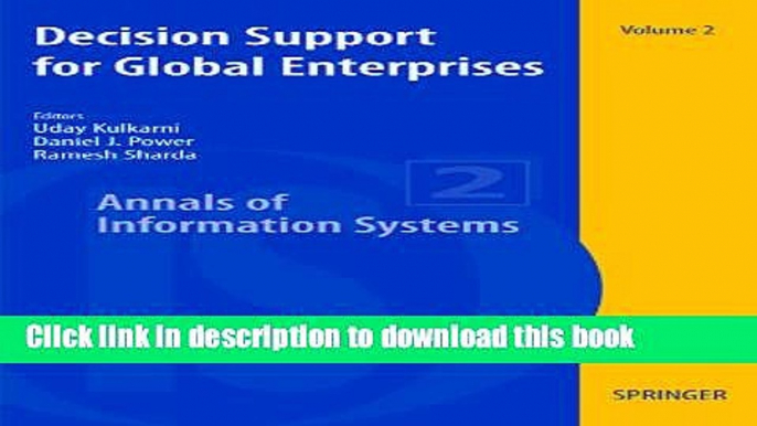 Read Decision Support for Global Enterprises Ebook Free