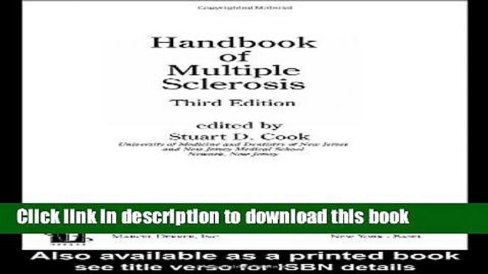 Download Handbook of Multiple Sclerosis, Third Edition (Neurological Disease and Therapy)  PDF Free